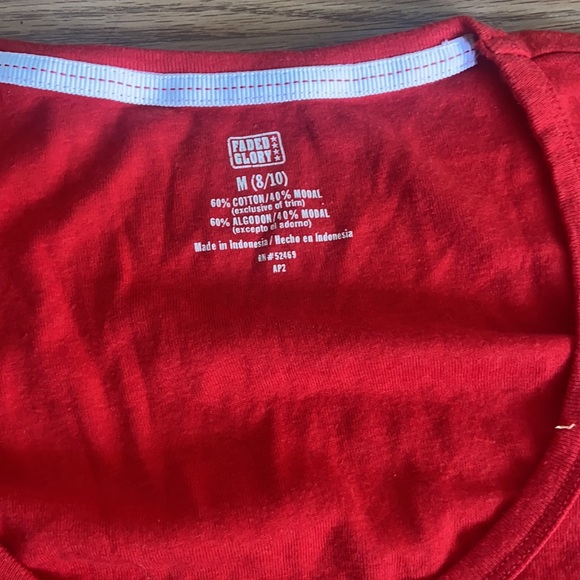 Faded glory red tee in size M - Picture 2 of 2